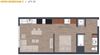 Open One Bedroom Floorplan C